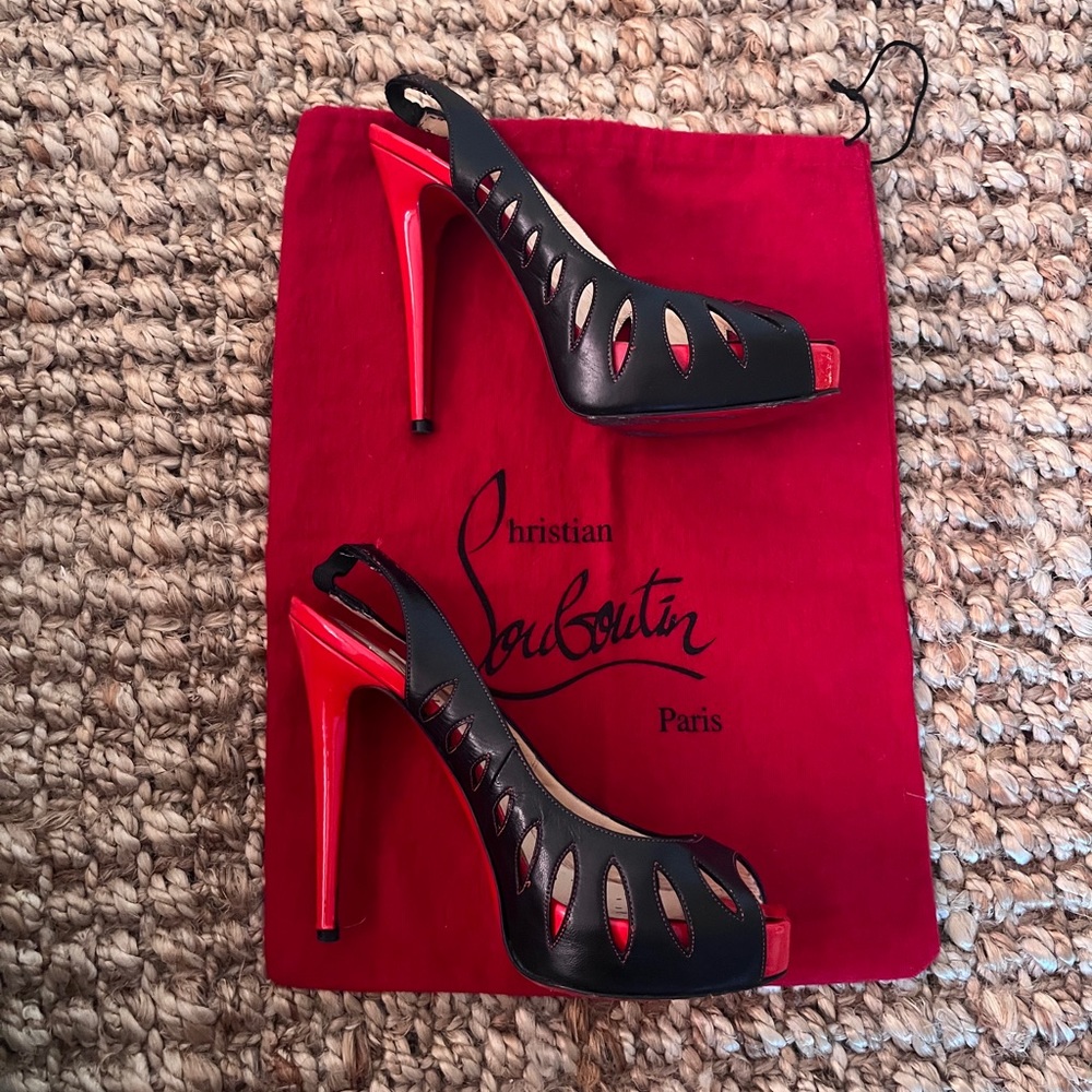 USED: Christian Louboutin cutout platform pumps